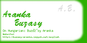 aranka buzasy business card